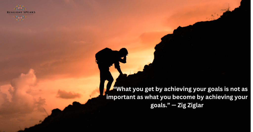 what you get by achieving your goals is not as important as what you become by achieving your goals___ Zig Ziglar